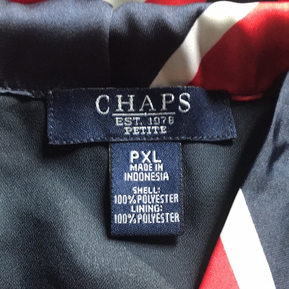 CHAPS petite navy USA multi colored lined tie up halter top. Brand New Size PXL. - Picture 5 of 9